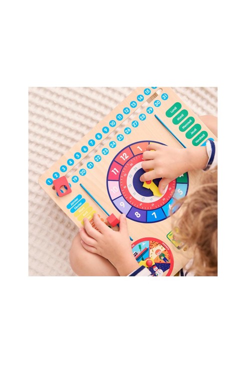 horloge calendrier en bois oxybul oxybul product
